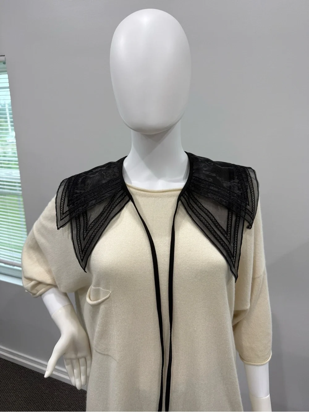 Black Lace Detachable Collar Tie Necklace